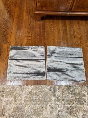 Modern Abstract Gray Accent Pillow Covers - Set of 2… 19x19”